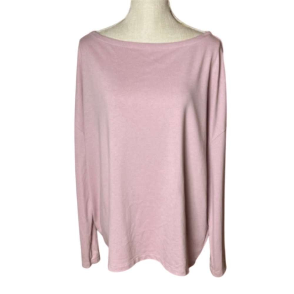 All Saints Rita Tee Long Sleeve Pink/Blush Oversized- Small - Picture 3 of 10